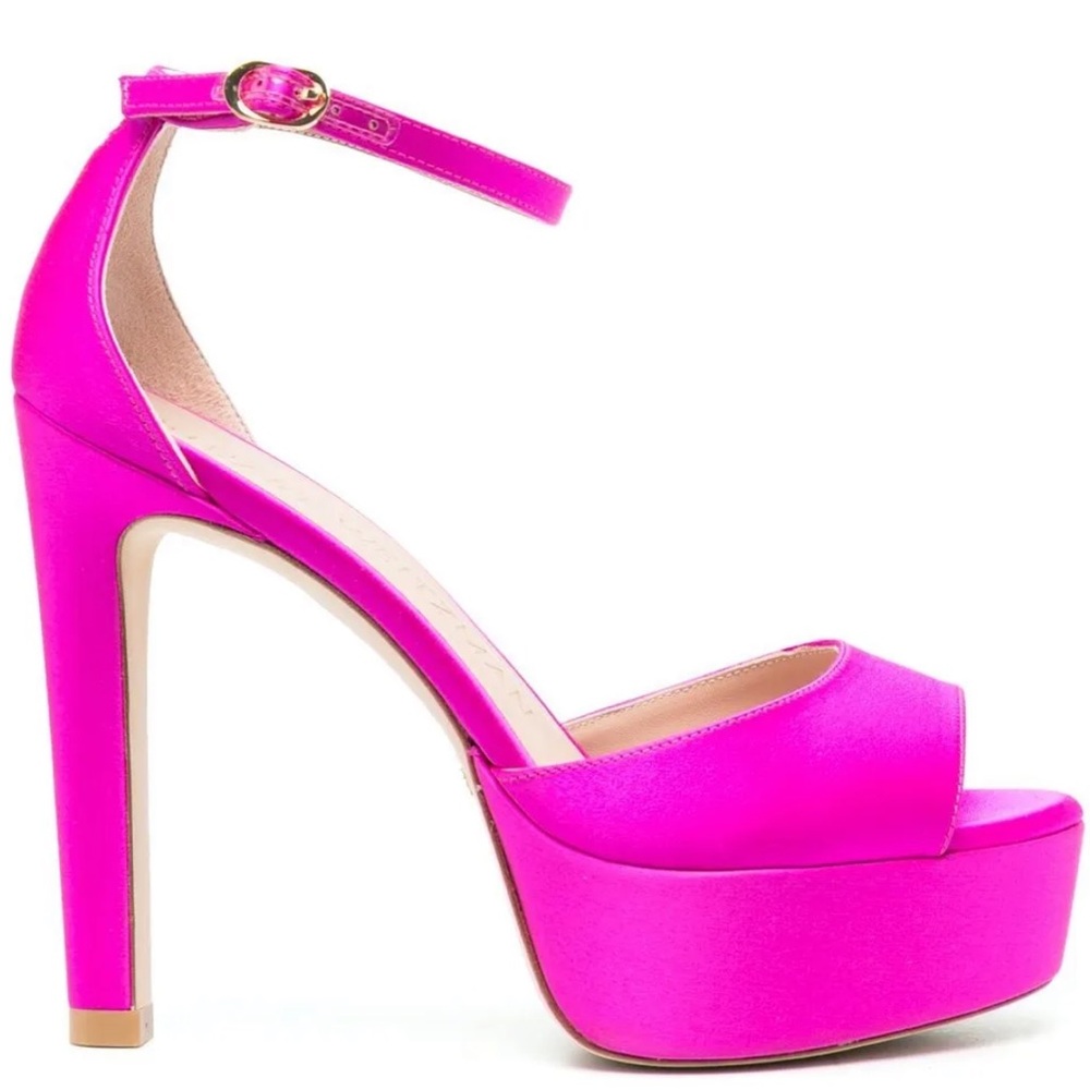 🌹STUART WEITZMAN🌹 Disco Platform Sandals In Bright Pink Size: 6B